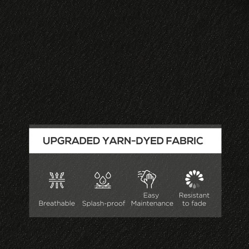 Outsunny Set of 4 Outdoor Seat Cushions with Ties, Water Repellent Seat Pads for Garden Patio Kitchen Office Chairs, Black