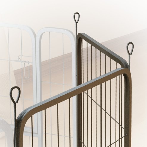 PawHut Dog Pen, 2 Panel Puppy Pen, Portable, Detachable, For Medium Dogs, 60cm Tall, Black