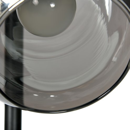 HOMCOM 3-Light Floor Lamp for Living Room with Glass Global Lampshade, Modern Standing Lamp for Bedroom, Bulb not Included, Grey