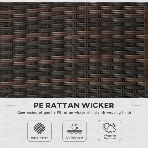 Outsunny 4 Pieces PE Rattan Garden Chairs with Cushion, Patio Wicker Dining Chairs with Backrest for Patio, Deck, Garden, Brown