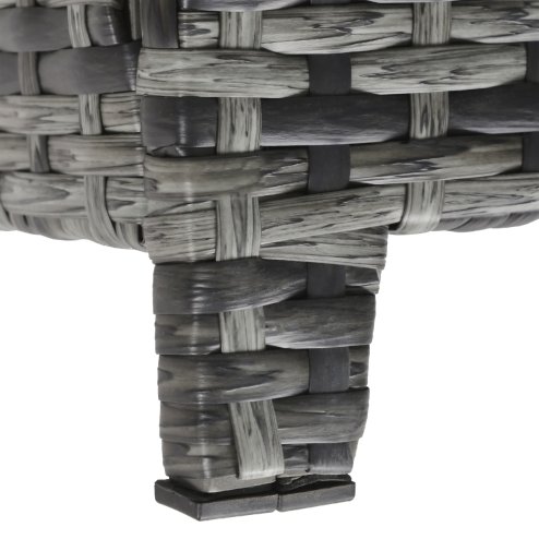 Outsunny PE Rattan Outdoor Storage Bench, Aluminium Garden Bench with Storage Underneath w/ Zipped Inner Lining, Rods for Deck, Mixed Grey