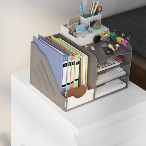 Vinsetto 3-Drawer Filing Cabinet with Lock, Mobile Steel File Cabinet for A4, Legal and Letter Size, Under Desk Drawers with Pre-Assembled Body for Home Office, 37 x 43.5 x 60 cm, White