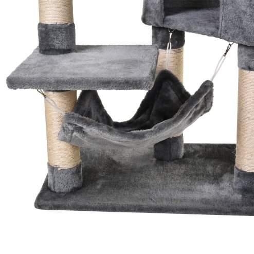 PawHut Cat Tree for Indoor Cats Condo Tower Multi-level Height 150CM  Kittens Activity Stand House with Toys & Various Scratching Posts