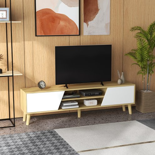 HOMCOM TV Stand Cabinet, TV Unit for TVs up to 65