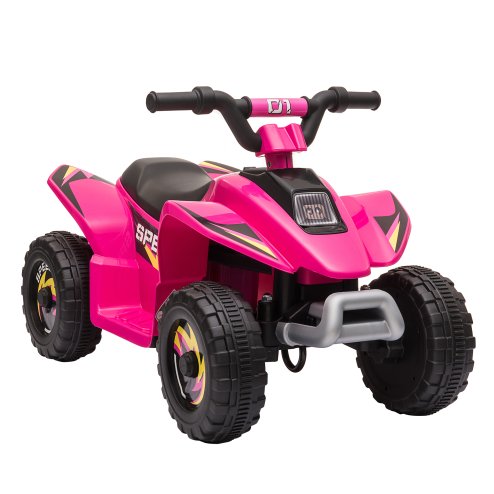 HOMCOM 6V Kids Electric Ride on Car All Terrain Vehicle Toy Quad Bike w/ Forward Reverse Functions Toddlers for 18-36 Months Old Pink