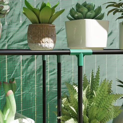 Outsunny 3 Tier Mini Greenhouse with Reinforced PE Cover, Portable Small Greenhouse with Roll-Up Door, 100 x 40 x 150cm, Green