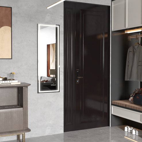 HOMCOM Full Length Mirror with LED Light, 120 x 40cm Long Wall Mirror with 3 Colour, Smart Touch, for Living Room, Bedroom, Hallway