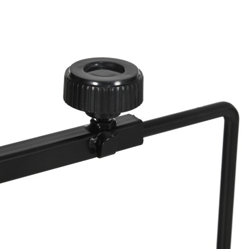 PawHut Reptile Lamp Stand, Adjustable Height and Width Heat Lamp for Reptile Amphibian Terrariums, Light Stand with Hook Hanging Steel Base - Black