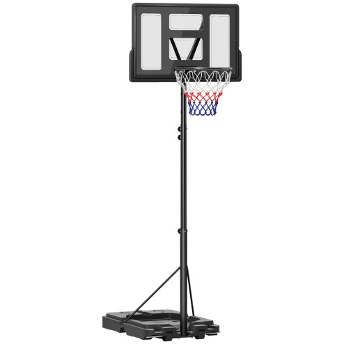 SPORTNOW Basketball Hoop Outdoor, Basketball Hoop and Stand with 10-Level Adjustable Height, Weighted Base, Portable on Wheels, 2.3-3.05m, for Teens, Adults