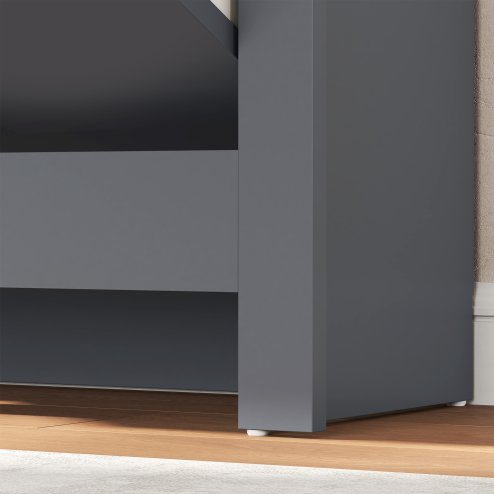 HOMCOM Narrow Shoe Cabinet, Space Saving Shoe Storage Cabinet with 2 Flip Drawers and Adjustable Shelves for 6-12 Pairs of Shoes for Hallways and Living Room, Charcoal Grey