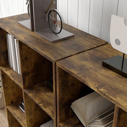 HOMCOM 6-Cube Bookshelf, Modern Freestanding 3-Tier Bookcase, Display Shelving Unit for Living Room, Bedroom, Home Office, Study