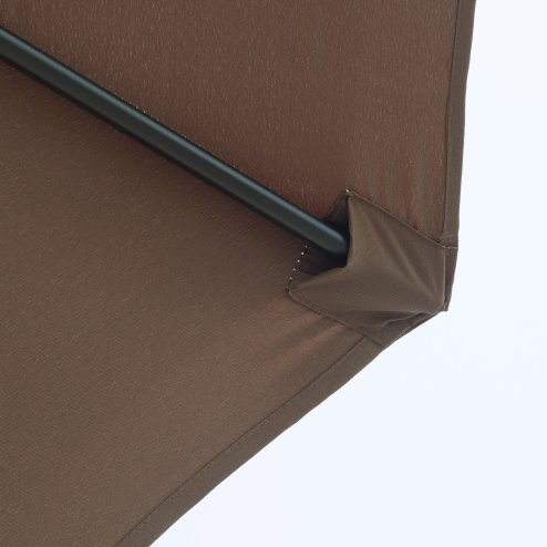 Outsunny 3(m) Garden Parasol Umbrellas, Outdoor Sun Shade with 8 Ribs, Tilt and Crank Handle for Balcony, Bench, Garden, Coffee