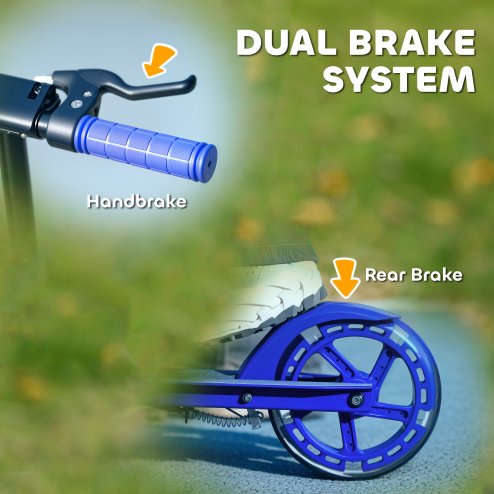 AIYAPLAY Scooter for Ages 3-8 Years, Folding Kick Scooter with Adjustable Handle, Two Light Up Wheels, Handbrake, Rear Brake, Blue