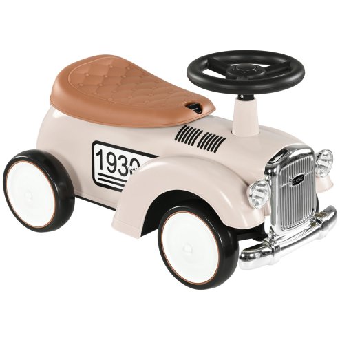 AIYAPLAY Kids Ride On Sliding Car, Foot to Floor Slider with Steering Wheel, Horn, Under-Seat Storage, Suitable for Ages 12-36 Months - Cream White Image