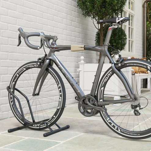 SPORTNOW Bike Floor Stand, Portable Bike Rack, Freestanding Parking Stand Holder for 16