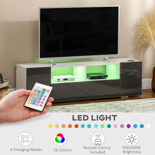 HOMCOM High Gloss TV Unit Cabinet for TVs up to 60