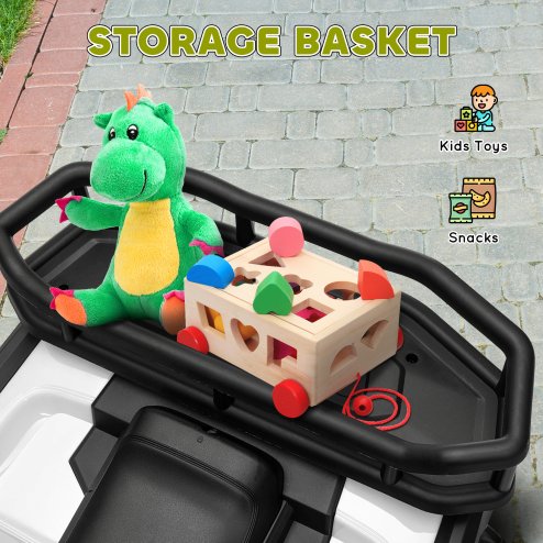 AIYAPLAY 12V Kids Electric Ride on ATV, Battery Powered Quad Bike with 4 Suspension Wheels, Forward Reverse Function, Headlights, Music, Storage Basket, for Ages 3-5 Years, Green