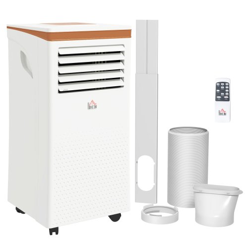 HOMCOM 10000 BTU Air Conditioning Unit, 3-in-1 Portable Air Conditioner, Dehumidifier, Cooling Fan with Remote, LED Display, 2 Speeds, 24H Timer, Window Venting Kit, 30m²