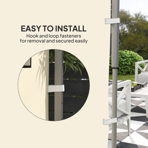 Outsunny Gazebo Side Panel, Canopy Sidewall Panel with 4 Mesh Bags and 2 Storage Pockets for 3 x 3 m Straight Leg Pop Up Gazebos, 1 Pack Sidewall Only, Beige