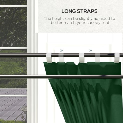 Outsunny Gazebo Side Panels with Zipped Doors and Windows, for 3x3(m) or 3x6m Pop Up Gazebo, 2 Pack Sides Replacement, Green