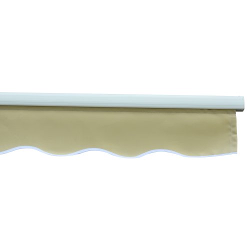 Outsunny 3m x 2.5m Garden Patio Manual Awning Canopy Sun Shade Shelter with Winding Handle Retractable Cream White