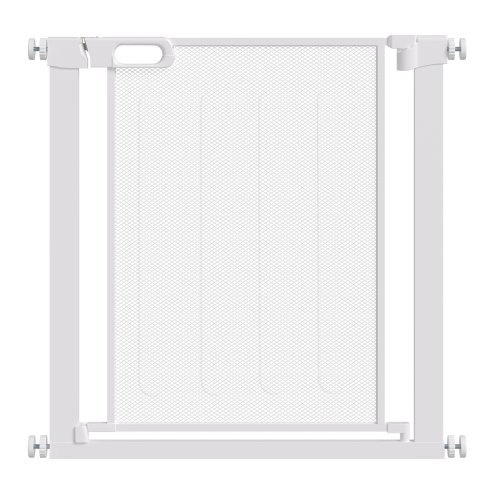 PawHut Pressure Fit Safety Gate for Doorways and Staircases, Dog Gate w/ Auto Closing Door, Pet Barrier for Hallways w/ Double Locking, Openings 75-82 cm - White