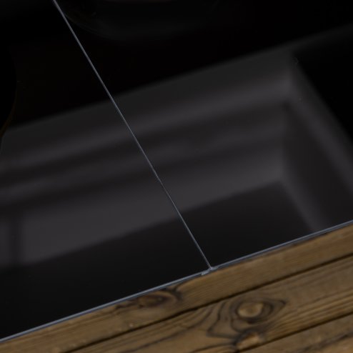 Outsunny Outdoor Dining Table for 6, Aluminium Rectangular Garden Table with Tempered Glass Tabletop for Yard, Deck, Patio, 150 x 90 x 74 cm, Black