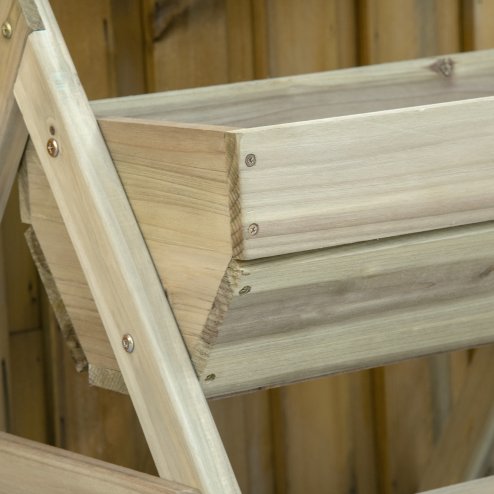 Outsunny 3 Tier 66L Raised Garden Bed Wooden Elevated Planter Box Kit for Flower, Vegetable, Herb, 65 x 75 x 76cm, Green