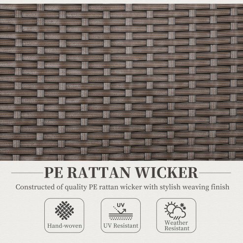 Outsunny Outdoor Folding Dining Chair, PE Rattan Chair with Armrests, High Backrest, for Garden, Camping, Balcony, Porch, Brown