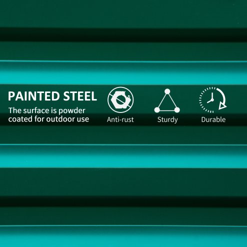 Outsunny 216L Rectangle Raised Garden Bed Box with Weatherized Steel Frame for Vegetables, Flowers and Herbs, 120 x 60 x 30.5cm, Green