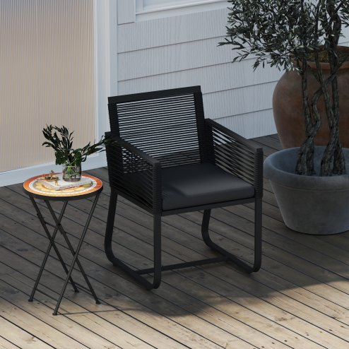 Outsunny Mosaic Outdoor Garden Table, 35.5cm Round Folding Coffee Table with Metal Frame for Balcony Terrace, Orange