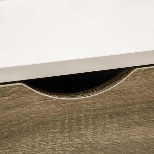 HOMCOM Coffee Table, Modern Tea Table with Open Storage Shelves, Two Drawers and Solid Wood Legs, Coffee Tables for Living Room, Bed Room, White