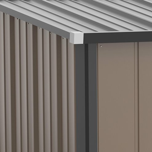 Outsunny 5ft x 3ft Lean to Garden Shed, Metal Outdoor Storage Shed with Single Lockable Door, Tool Storage Shed for Garden, Patio, Brown