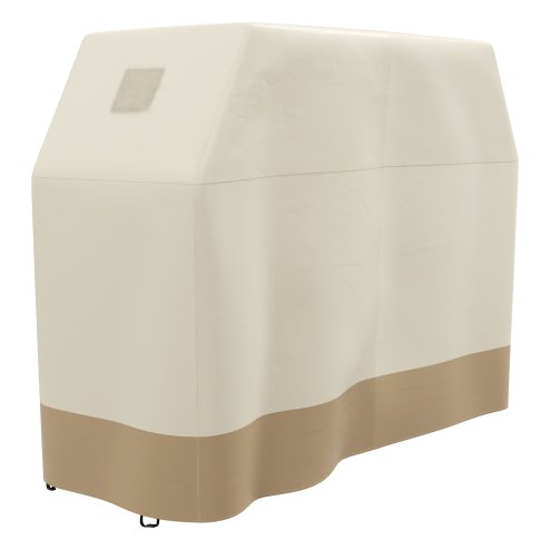 Outsunny BBQ Cover for Rectangular Gas Grill, 300D Oxford Fabric Barbecue Covers, Waterproof UV Protection Rip-Proof, with Windproof Buckles, Beige, 152 x 66 x 115cm