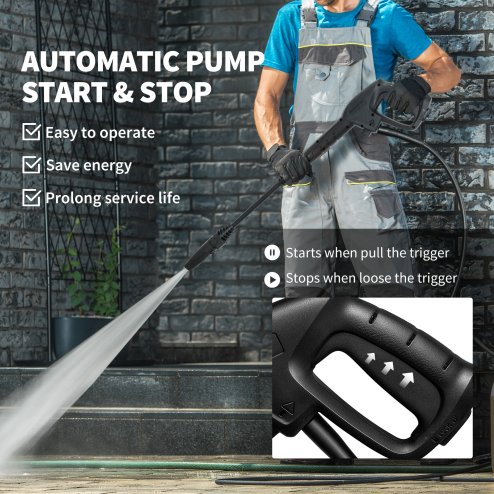 Outsunny 1800W High Pressure Washer, 150 Bar Pressure, 420 L/h Flow, Portable Power Washer Jet Wash Cleaner with Adjustable Nozzle, 6M Hose, Hose Reel, Steel Handle for Home Patio Car Driveway, Yellow