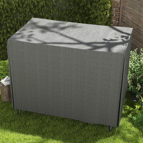 Outsunny 3 Seater 600D Oxford Patio Swing Chair Cover Outdoor Garden Furniture Rain Protection Protector Waterproof Anti-UV, 205 x 124 x 164cm, Dark Grey