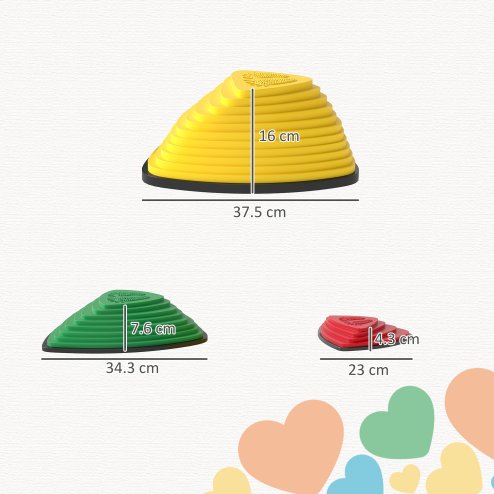 AIYAPLAY Stepping Stones for Kids, 6 Pieces Balance Stones with Non-Slip Wrapping Strips, Outdoor Indoor Stackable Sensory Toys Obstacle Course for Balance and Motor Skills