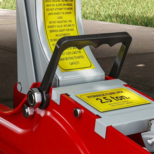 HOMCOM Hydraulic Low Profile Jack, Heavy Duty Steel Racing Car Jack Kit, Floor Jack with 2.5 Ton Capacity, 8-38cm Lifting Range, Red