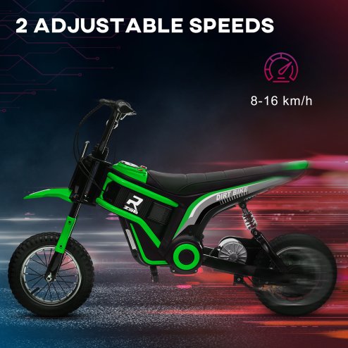 HOMCOM 24V Electric Go Kart for Kids, Drifting Ride-On Racing Go Kart with Slow Start, Music, Horn Honking and Safety Belt, for 8-12 Years Old, Green