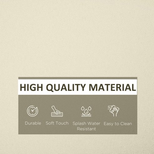 Outsunny Rattan Cushion Covers, Outdoor Seat Cushion Covers, Garden Furniture Covers Replacement - COVER ONLY, Cream White