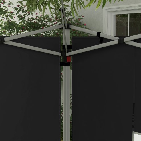 Outsunny Gazebo Side Panels with Window for 3x3(m) or 3x4m Pop Up Gazebo, 2 Pack Sides Replacement, Black