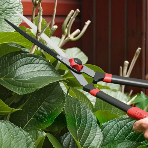 Outsunny Garden Shears, 63.5 cm Heavy Duty Hedge Shears with Razor-Sharp Blades, Comfort Grip and Tension Adjuster for Hedges, Shrubs and Bushes, Easy Cutting and Trimming