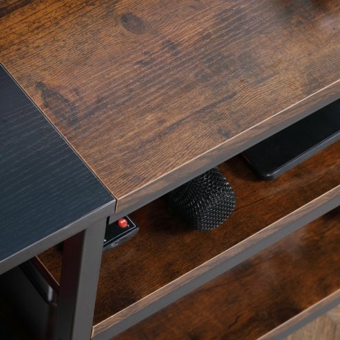 HOMCOM TV Unit Cabinet for TVs up to 60 Inches, Industrial TV Stand with Storage Shelves for Living Room