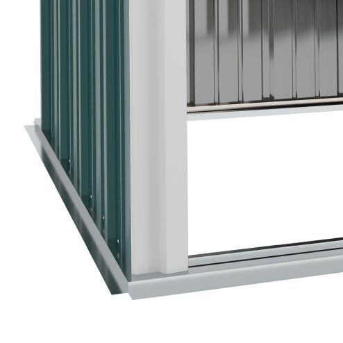 Outsunny 5ft x 3ft Lean to Garden Shed, Metal Outdoor Storage Shed with Single Lockable Door, Tool Storage Shed for Garden, Patio, Green