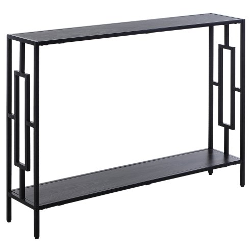 HOMCOM Industrial Console Table with Storage Shelf, Narrow Hallway Dressing Desk with Metal Frame for Living Room, Bedroom