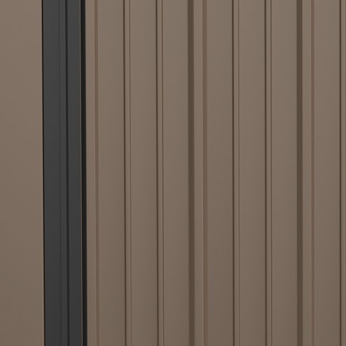 Outsunny 5ft x 3ft Lean to Garden Shed, Metal Outdoor Storage Shed with Single Lockable Door, Tool Storage Shed for Garden, Patio, Brown