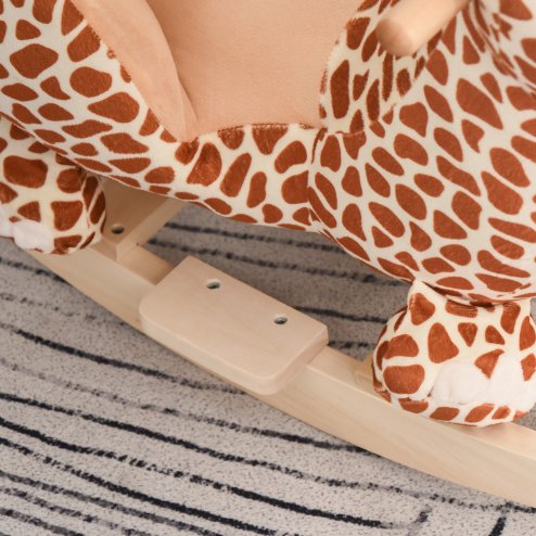 HOMCOM Children Kids Rocking Horse Toys Giraffe Seat Belt Toddlers Baby Toy Gift
