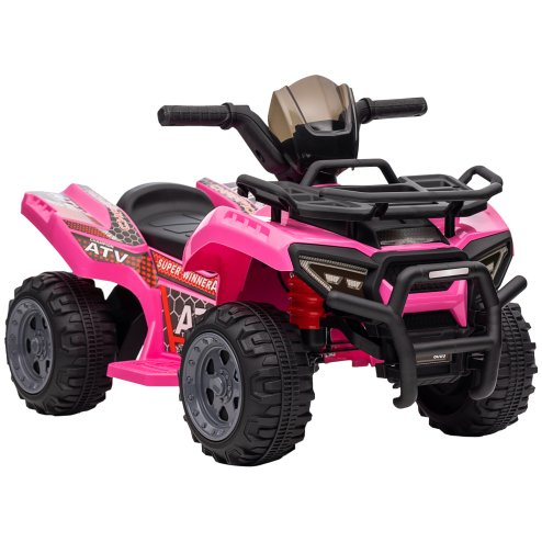 HOMCOM 6V Kids Electric Ride on Car Toddlers Quad Bike All Terrain Vehicle Toy With Music for 18-36 months Pink Image