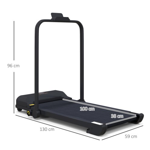HOMCOM Walking Pad Treadmill, 2.5HP Folding Treadmill, Portable Under Desk Treadmill, Running Jogging Walking Machine, 1-10KM/H, with Remote Control and LED Display