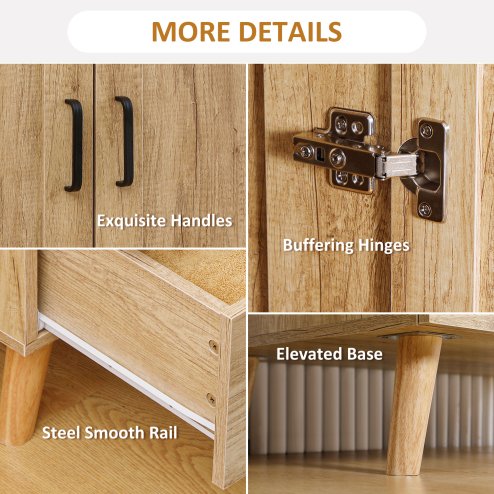 HOMCOM 2 Door Wardrobe, Modern Wardrobe with 2 Drawers and Hanging Rail for Bedroom, Flats, Natural